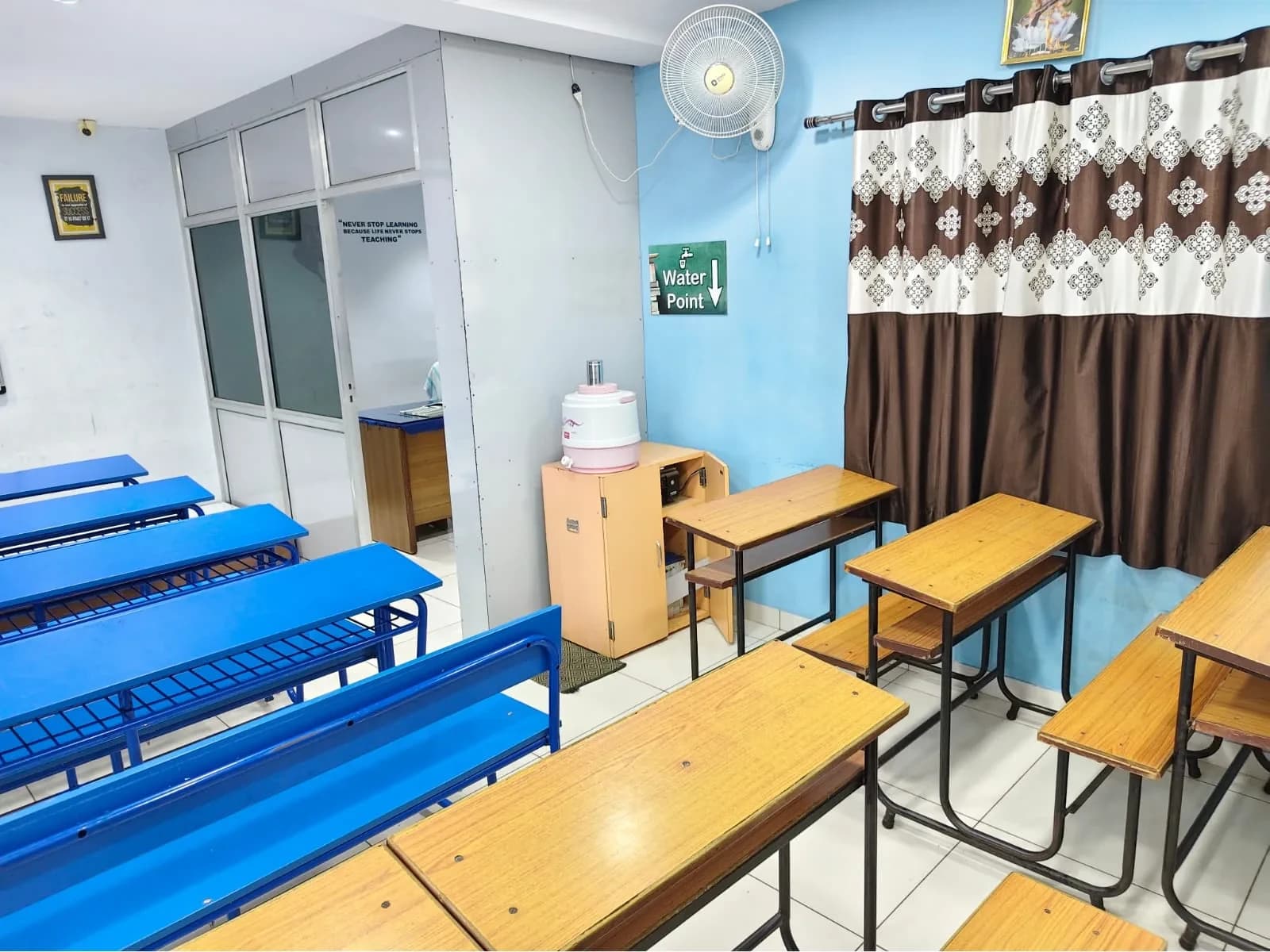 Comfortable classroom seating at Ronak Coaching Center